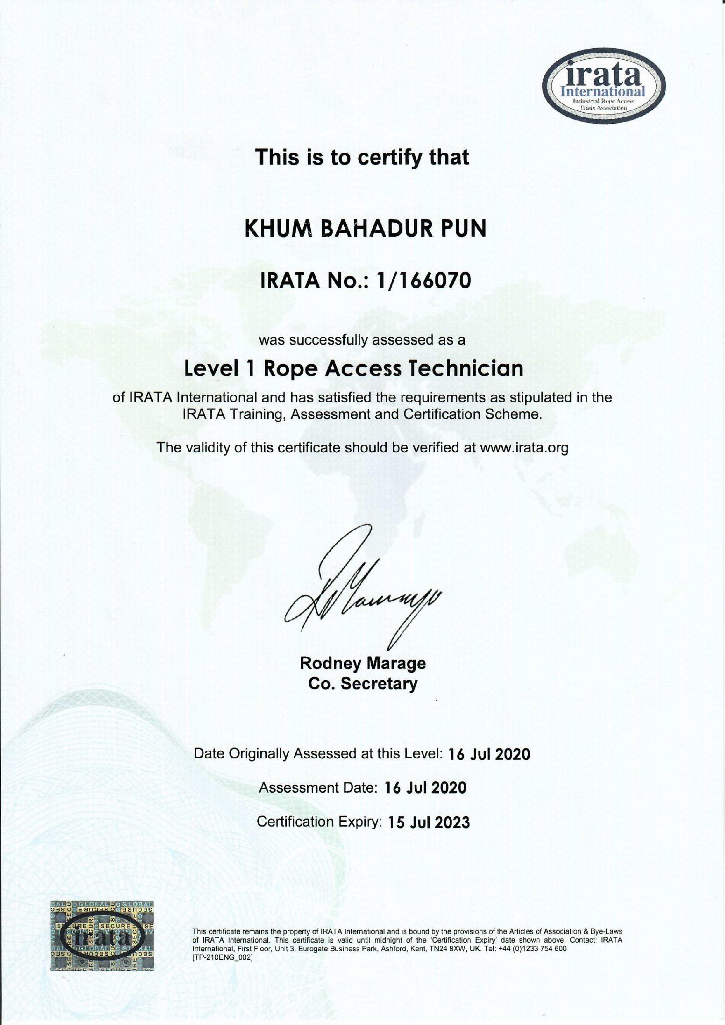 certificate