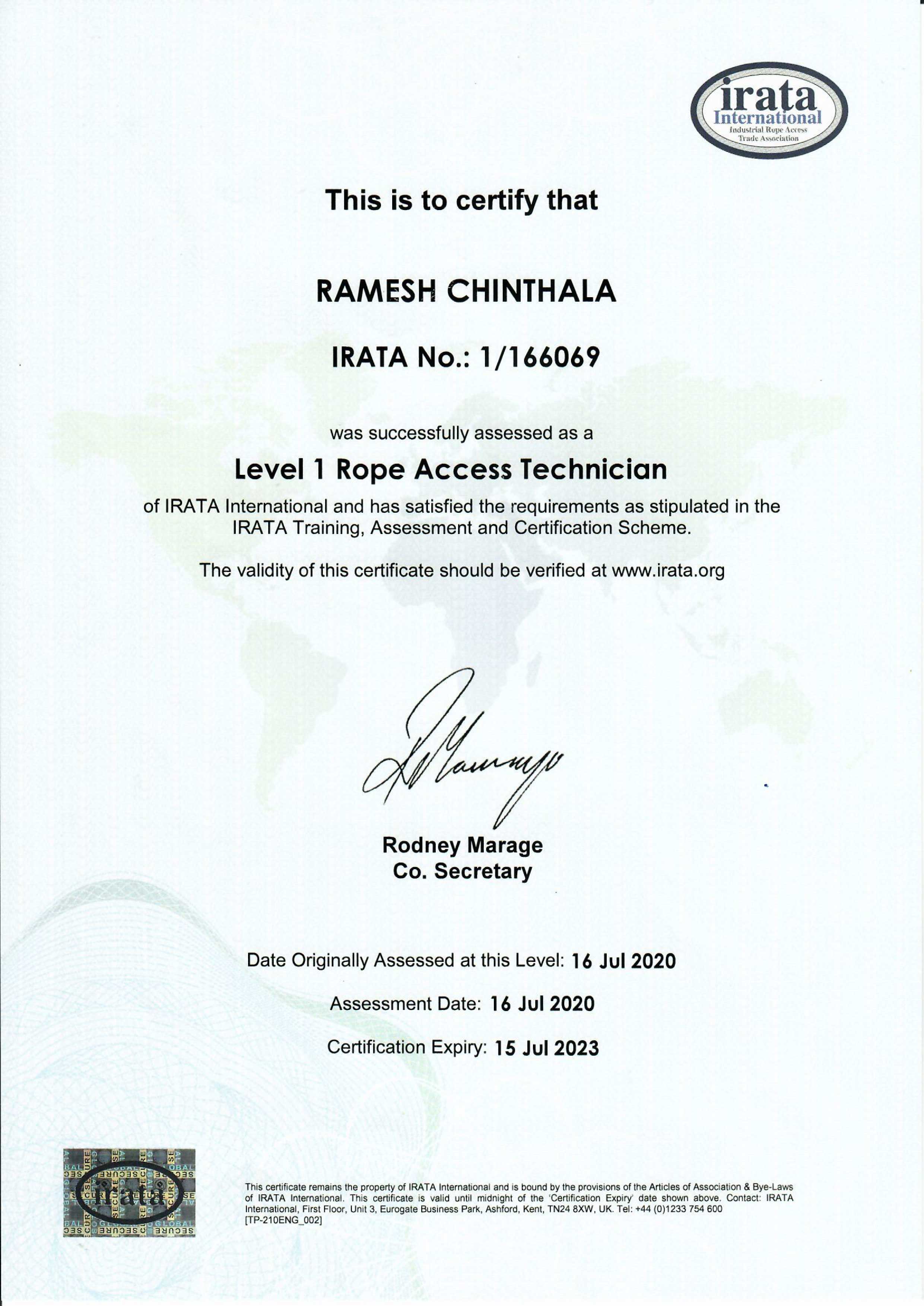 certificate